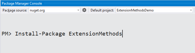 Install-Package ExtensionMethods